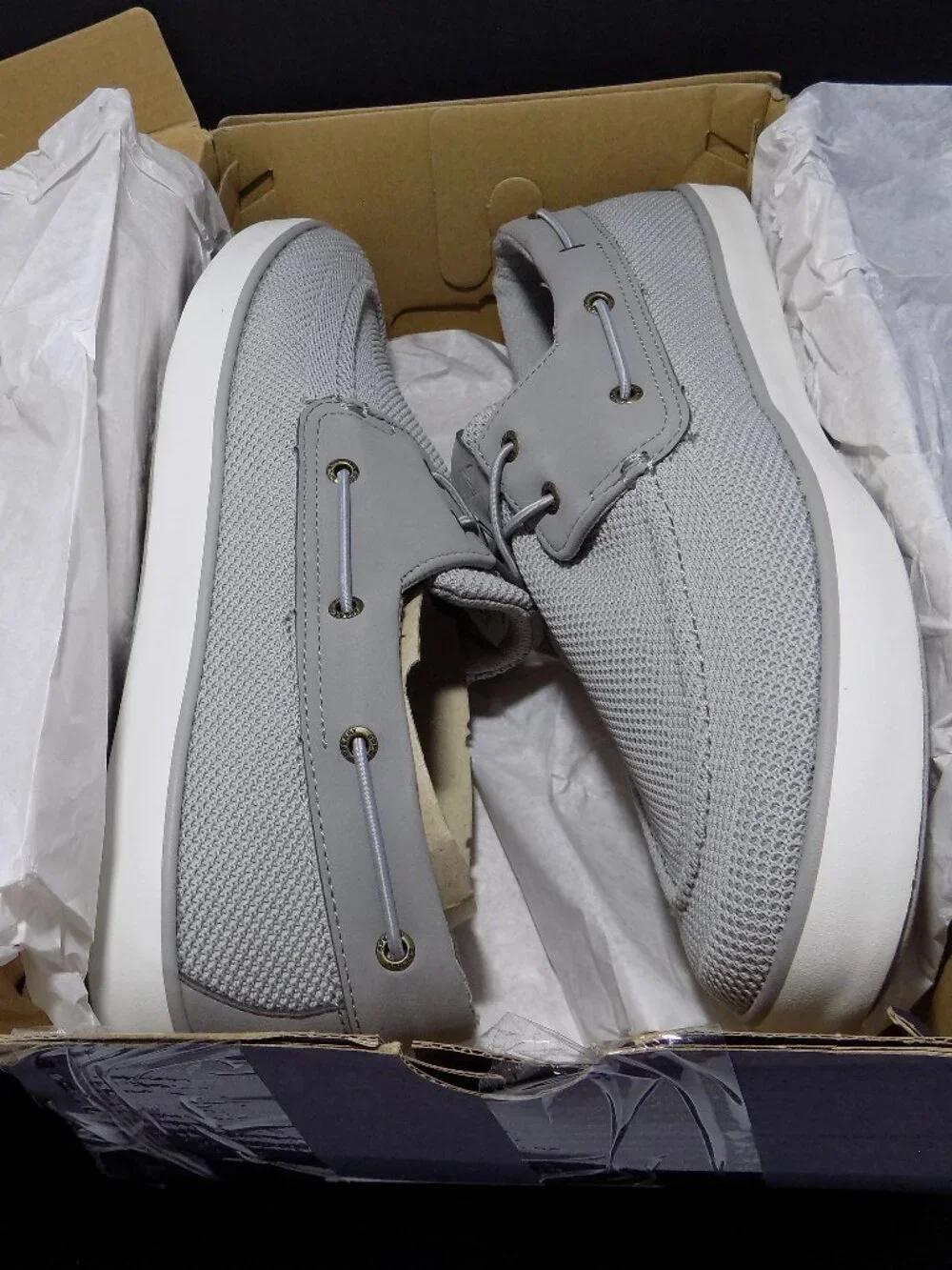 Men's Sperry Grey Bahama Knit Boat Shoe -Size 10.5